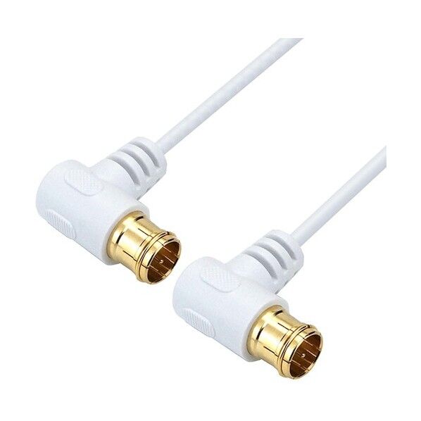 極細アンテナケーブル 両側L字差込式コネクタ ホワイト 1.5m AC15-780WW   1点