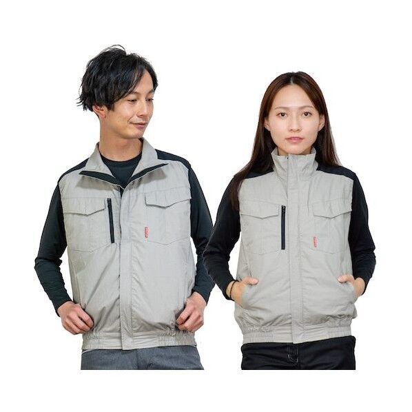 空調ベスト(ウェアのみ)日本製生地使用 20225 ライトグレー×ブラック3L 20225N-3L 1着