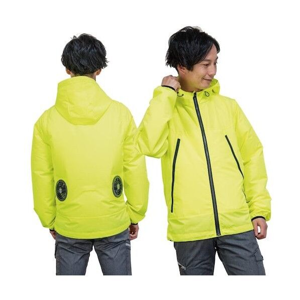 空調付2Wayパーカー(ウェアのみ) 30102 蛍光イエロー 3L 30102-3L   1着