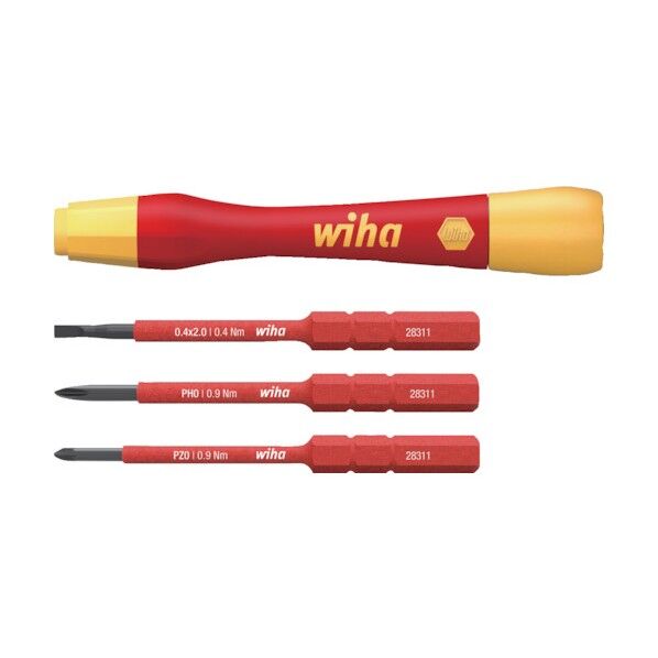 wiha社 絶縁スリムバリオ 差替式精密ドライバーホルダ・ビットセット SB28310401 1セット...