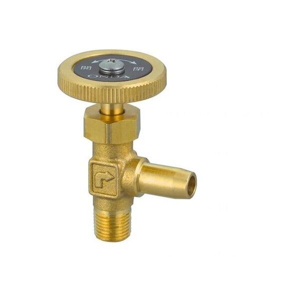 オンダ製作所 製作所 アングルミニチュアバルブ R1/8×ストレートφ8 黄銅ハンドル OMV-500-3 1点...