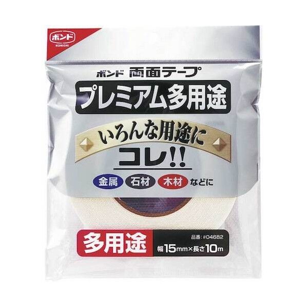 ボンド 両面テーププレミアム多用途 1.1mm厚×15mm幅×10m長 #04682 1巻