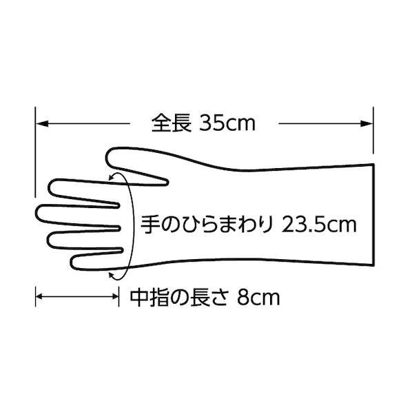 ショーワグローブ 耐薬品手袋 No874R ブチルゴム製化学防護手袋 Lサイズ ブラック NO874R-L BK 1点...