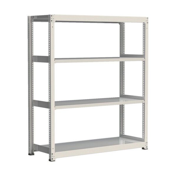中量ラック(300kgタイプ・H2400mm) 単体型・高サ2400mm ホワイト M3K0990244 1点