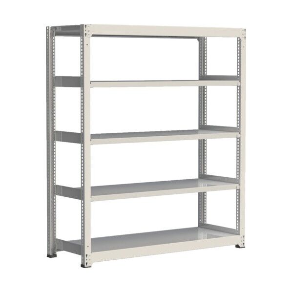 中量ラック(300kgタイプ・H2400mm) 単体型・高サ2400mm ホワイト M3K0990245 1点