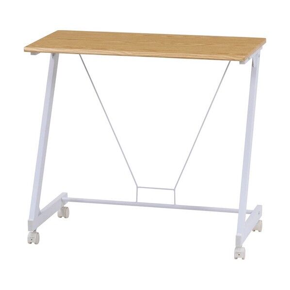 ワークデスク(キャスター付き)ムービン メープル・サンドホワイト ワークデスク 13532 WD-8040CMONA 1台