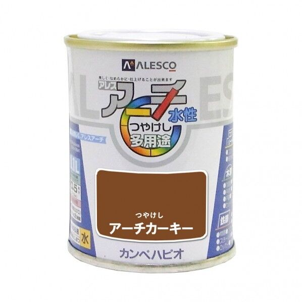 カンペハピオ アレスアーチ（つや消し） 屋内外用水性塗料 多用途 54mm×54mm×70mm アーチカーキー 00227652541001 1缶