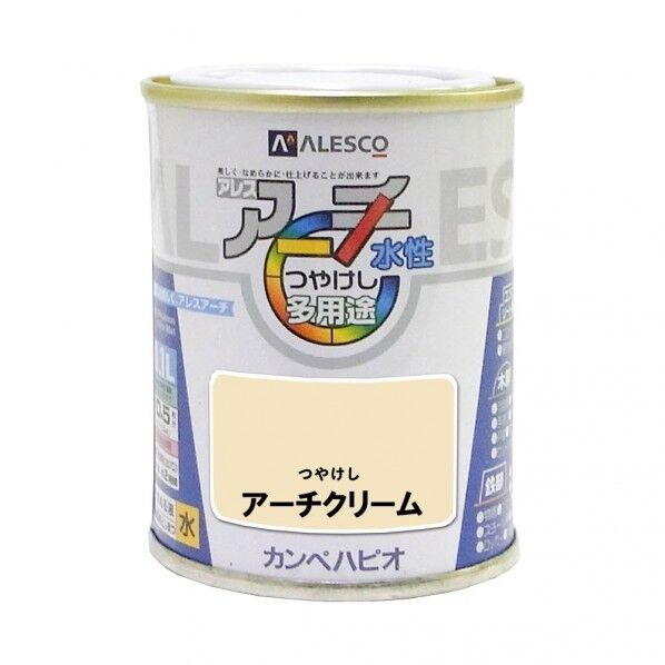 カンペハピオ アレスアーチ（つや消し） 屋内外用水性塗料 多用途 54mm×54mm×70mm アーチクリーム 00227652571001 1缶