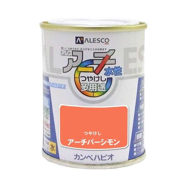 カンペハピオ アレスアーチ（つや消し） 屋内外用水性塗料 多用途 54mm×54mm×70mm アーチパーシモ 00227652711001 1缶