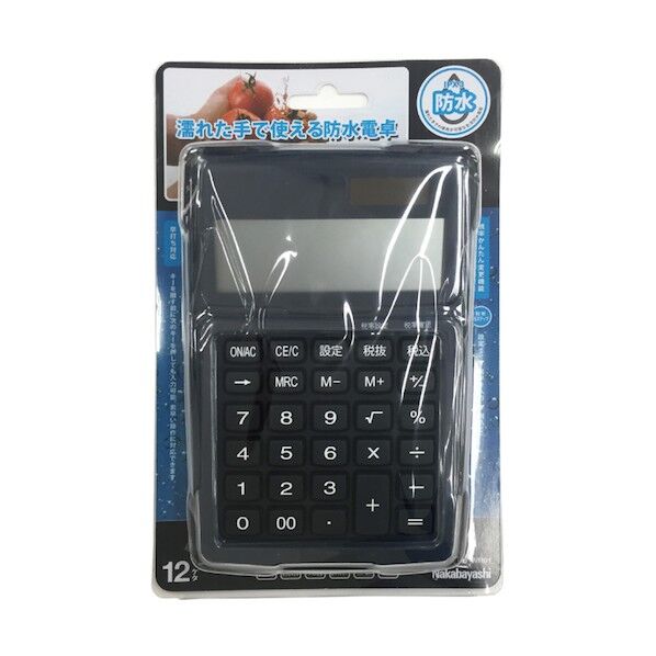 ナカバヤシ 電卓デスクトップ 防水タイプ S ブルー ECD-WR01BL 1点...