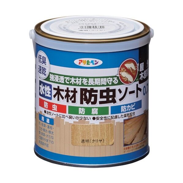 アサヒペン 水性木材防虫ソート 0.7L クリヤ 1缶...