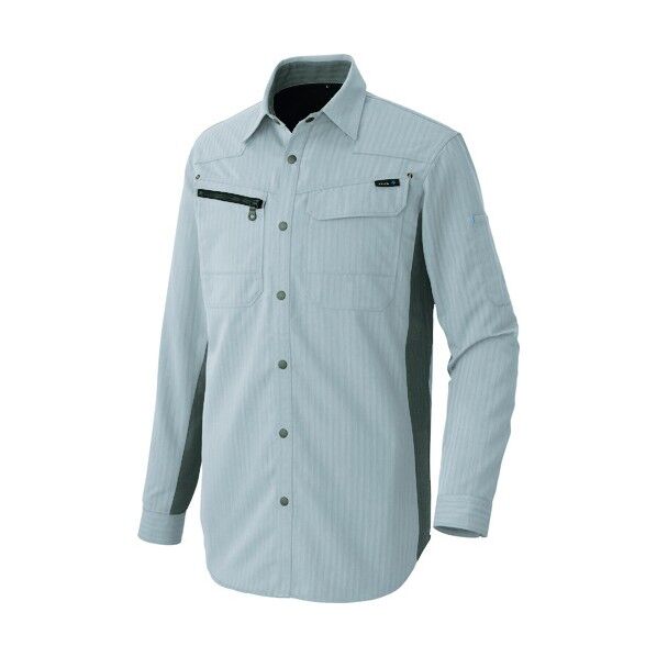 アジト ペンタスヘリンボーン 長袖シャツ（薄地） 003シルバーグレー L 30635 1