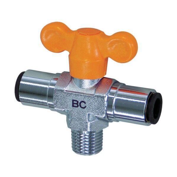 エースボール縦型三方弁チューブジョイント型PT1/4XΦ8