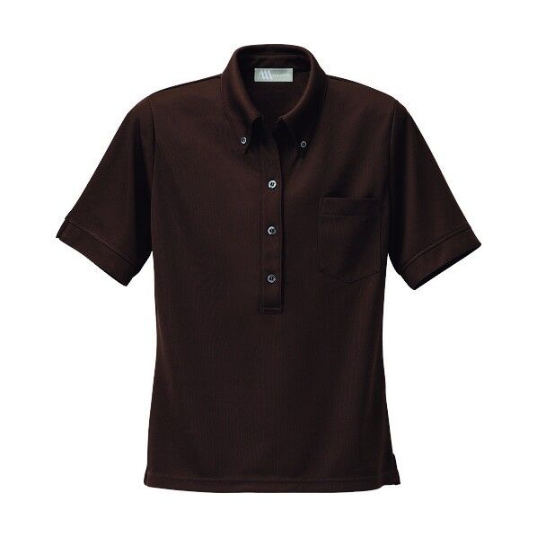 レディース半袖ニットボタンダウンシャツ 022ブラウン 3L 861207 1