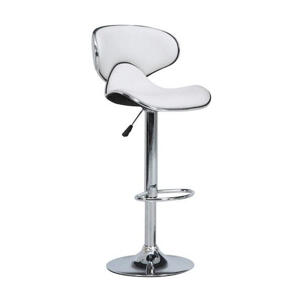 昇降式カウンターチェア PU座厚手タイプ 61-347-8-1 白 約幅455×奥行540×高さ885mm 61-7316-53 1点