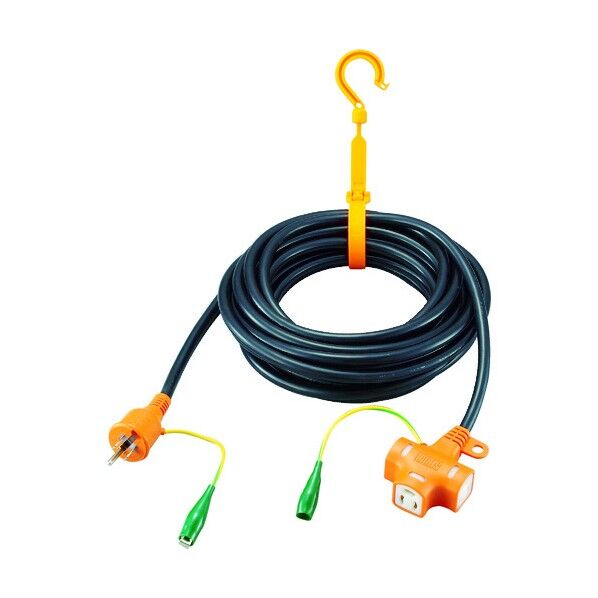 抜け止めアース付ポッキンプラグ延長コード10m