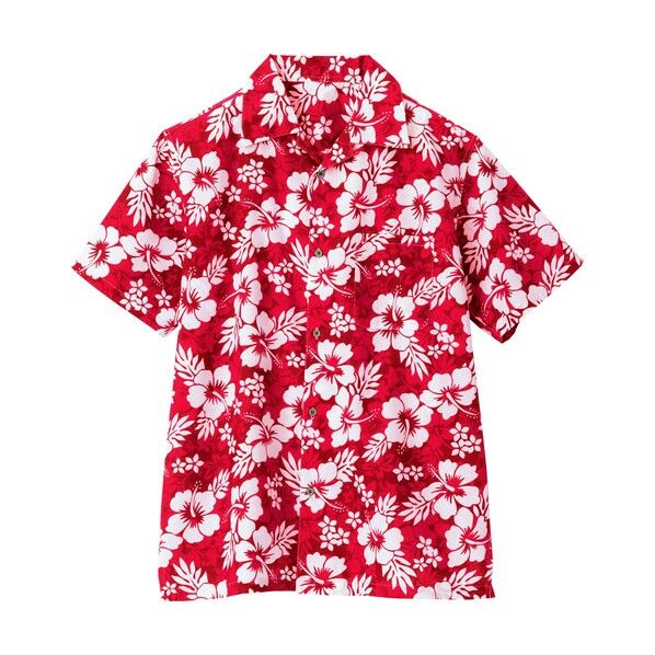 アロハシャツ（ハイビスカス）（男女兼用） 009レッド SS 56102 1