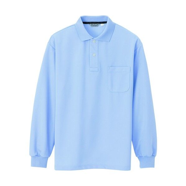 メンズ長袖ポロシャツ 001サックス M CL1001 1