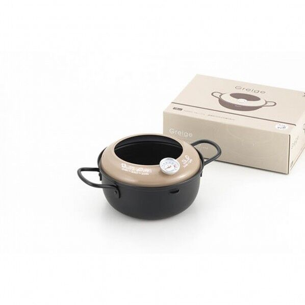 グレージュ温度計天ぷら鍋18cm YJ3371 1個