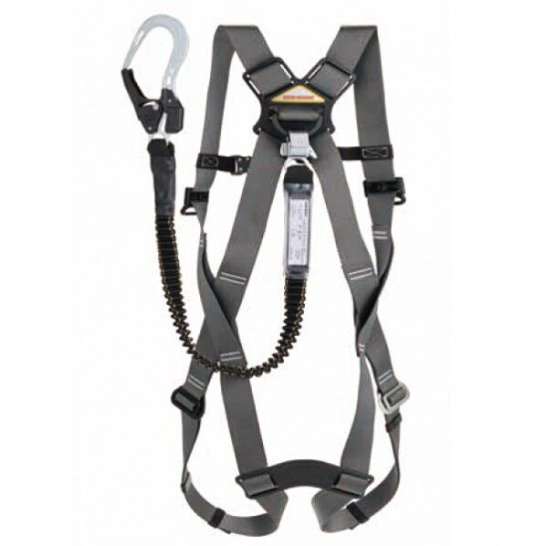 トーヨーセーフティー カルハーネス フルハーネス型 伸縮式シングルランヤード FGH-16M-GY 1個...