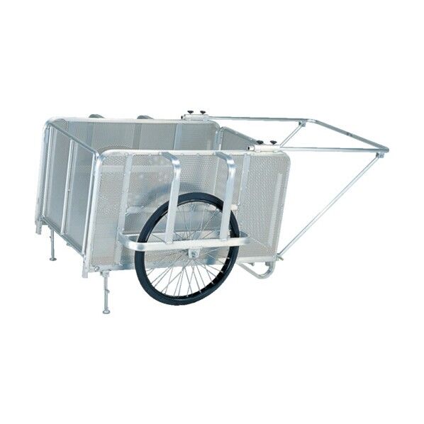 折りたたみリヤカー アルミハンディキャンパー 側板パンチングメタル・ノーパンクタイヤ仕様