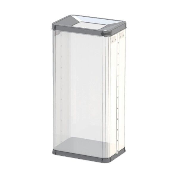 中身の見えるゴミ箱角型屑入(袋止め付) OSM-P-01B 1