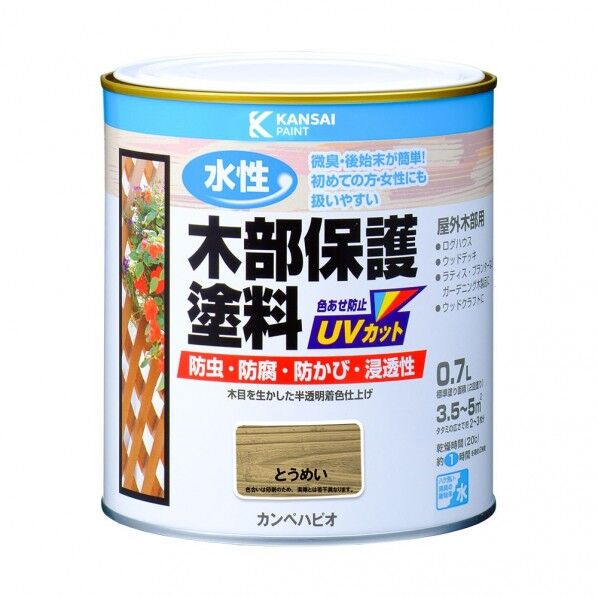 水性木部保護塗料(木目を生かした半透明着色仕上げ)