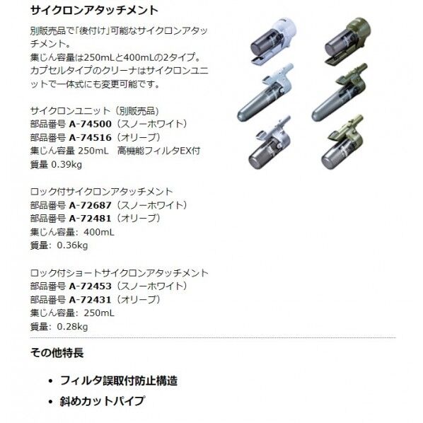 マキタ CL284FDZW 18V 充電式 クリーナ 本体のみ(バッテリ･充電器別売) 1台