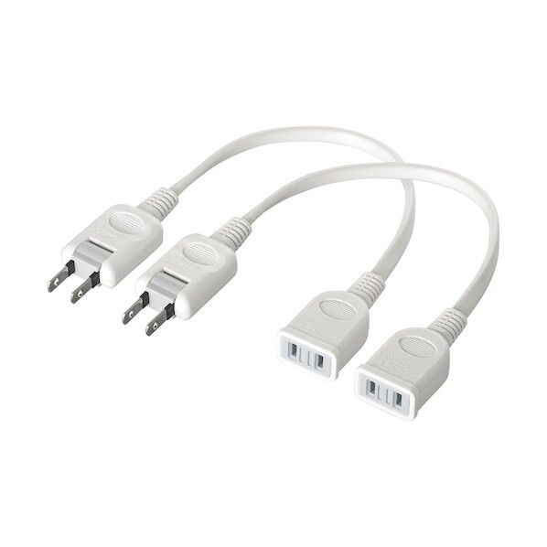バッファロー 電源延長ケーブル 2本セット 0.2m ホワイト BSTAPEX02WHX2 1点