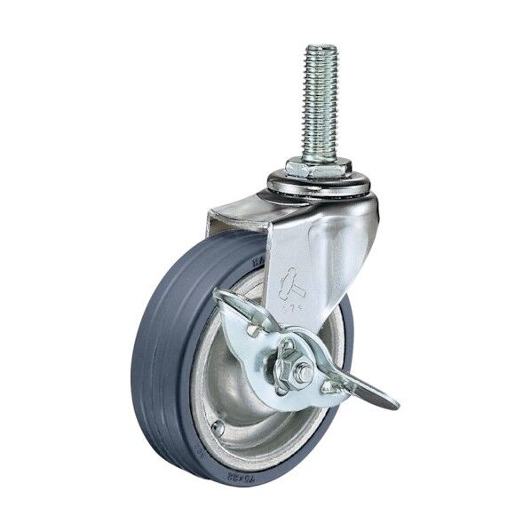 Eシリーズねじ込みタイプ自在SP付プレスタイヤ車75mm 平戸車 415EAPR75 1個