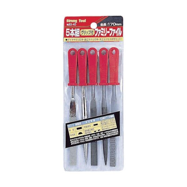ストロングツール 5本組コンビファイルセット プラ柄付