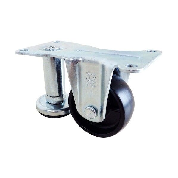 ユーエイ アジャスターフット付キャスター固定車50径ゴム車輪