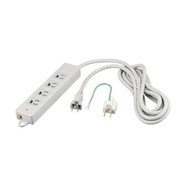 バッファロー 3ピン式電源タップ 2重構造 ランプ&変換アダプター付 4個口 1m ライトグレー BTPLMAJ3410LG 1点