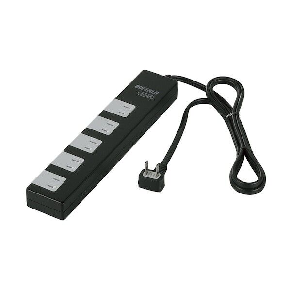 2ピン式電源タップ 10個口タイプ 雷サージ防止/集中スイッチ付 1.5m ブラック BSTAPSD21015BK 1点