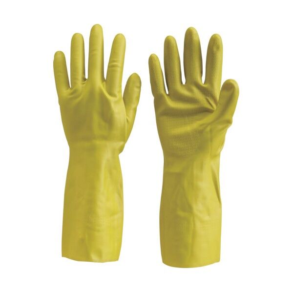 まとめ買い 天然ゴム手袋 中厚手タイプ グリ-ン Lサイズ 10双