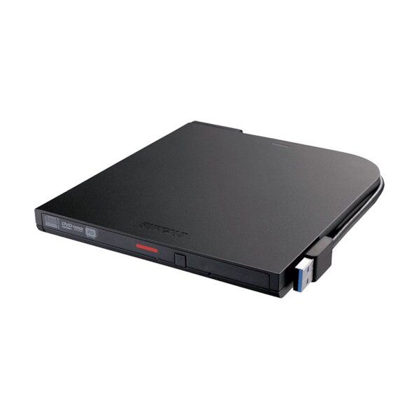 バッファロー USB3．2(Gen1)対応 ポータブルDVDドライブ 書込ソフト添付 ブラック DVSM-PTCV8U3-BKB 1点