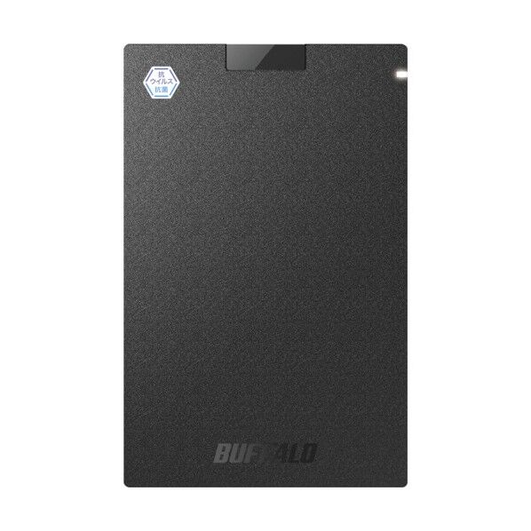 抗ウイルス.抗菌ポータブルSSD USB3.2(Gen1) Type-A 250GB ブラック SSD-PGVB250U3-B 1点