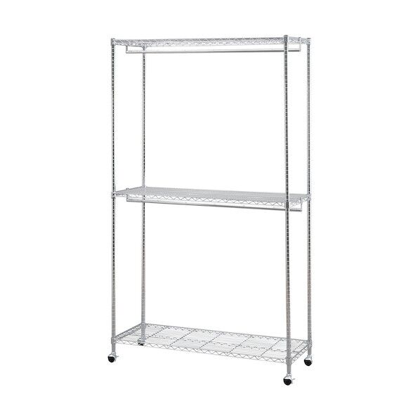 メタルシェルフ ワードローブ 2段タイプ 80着収納 SEW2-1221BC 1台