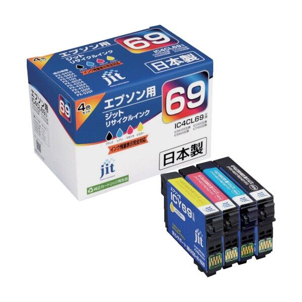 エプソン EPSON IC4CL69対応ジットリサイクルインクカートリッジ 4色パック JIT-E694P 1個