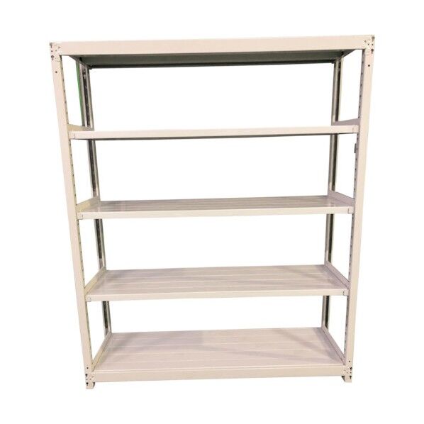 双福鋼器 軽中量ボルトレスラック 200kg 1200×300×2100 天地5段 単体 ホワイトグレー TS7430-5T 1点...
