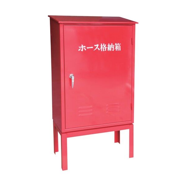ステンレス製 3本用『H-3』消火/消防用ホース(格納箱)アングル架台付 レッド H900×W600×D400×T1.2 24H3SU-AG 1台