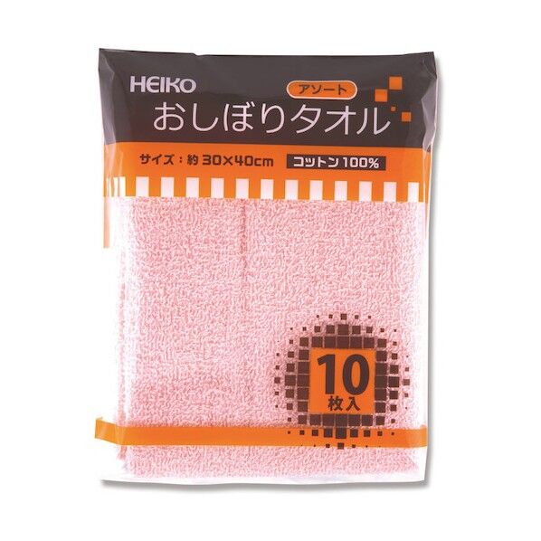 HEIKO おしぼりタオル アソート 10枚×10パック