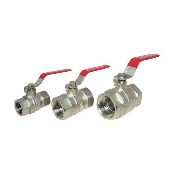 黄銅製クロムメッキ フルボア型ボールバルブ 耐熱仕様(レバーハンドル付き) 3/8(10A) 48BV010B-LVR 1個