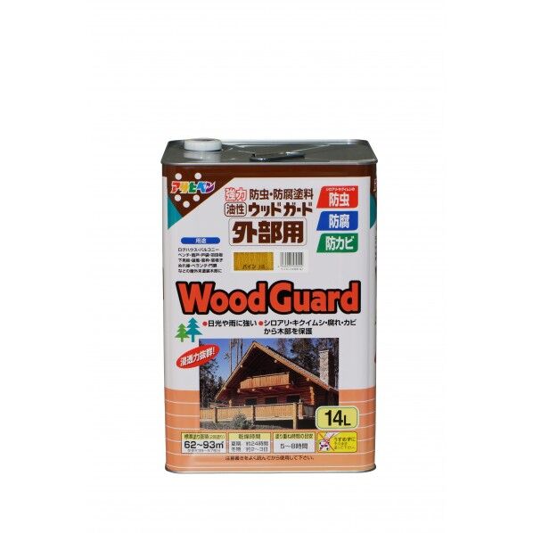 アサヒペン 油性ウッドガード 外部用 14L 透明(クリヤ)01 【送料