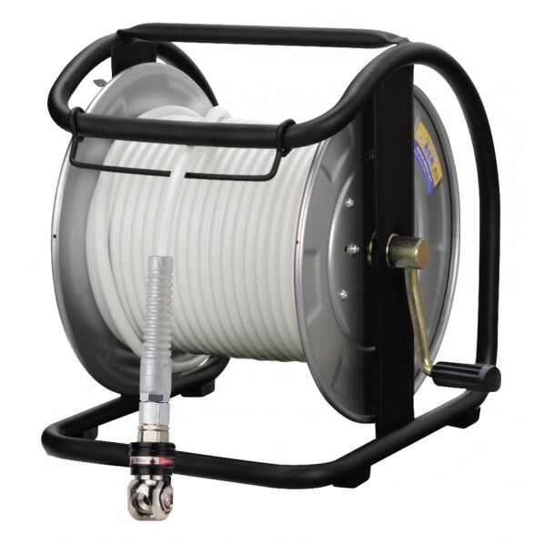 FUJIMAC 高圧用C型ドラム(スムージーホース付) オートロックスウィングカプラ スチール ホワイト 30m WHDAL-630C WHDAL-630C 1個