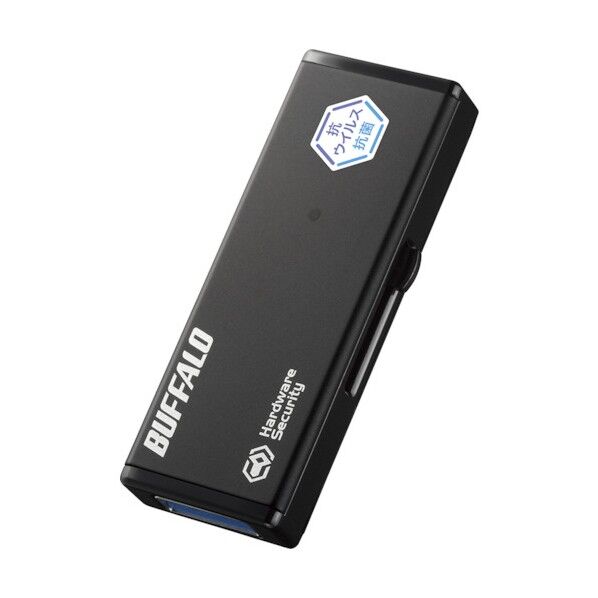 バッファロー 抗ウイルス抗菌 ハードウェア暗号化 USBメモリー 4GB RUF3-HSLVB4G 1点