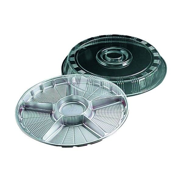 サークルトレー透明蓋付 シルバー(6仕切) FP-3 20セット