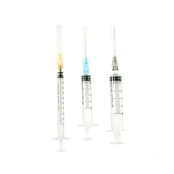 PPシリンジ グリーン サイズ:1.0ml・全長126mm/2.5ml・全長120mm/5.0ml・全長130mm TPE-3 3本