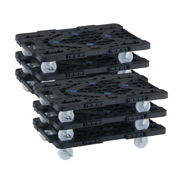 まとめ買い 樹脂製平台車 連結式ルートバン MPK-600NJS-BK 6台セット