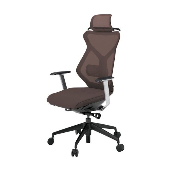 セクアチェア エクストラハイバック ベースカラーTT T型肘 ハンガー付 張地 チョコレートブラウン KG-355JVH1-TTH2 1点